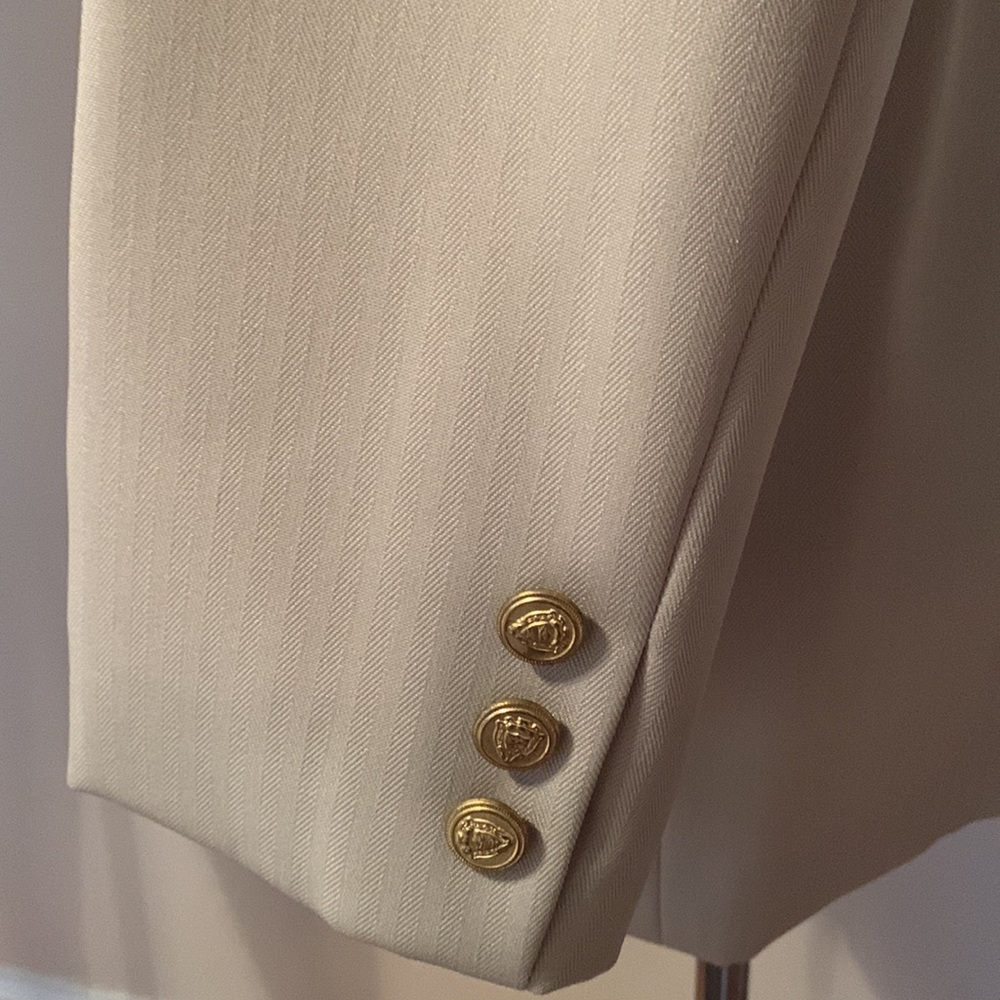 Toni Marie for Sissies Sportswear 2 Piece Cream Polyester Pants Suit - Picture 6 of 12